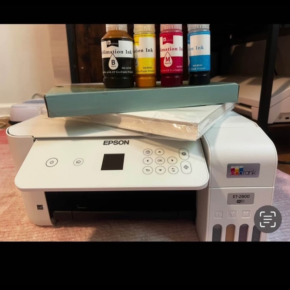 Epson ET-2800 White Printer with Ink Set
